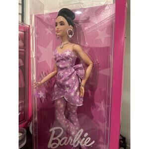 Barbie Deluxe Style Doll #11 in Pink Denim Star-Print Dress  with  Accessories